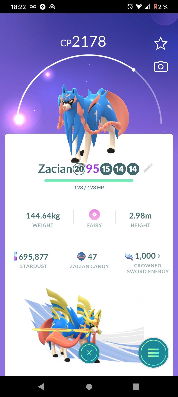 ACCOUNT LEVEL 32 - Eternatus + ZACIAN SWORD + Dialga ROT | 19 SHINY|49 LEGENDARY| 187 POKEMON|BAG 350