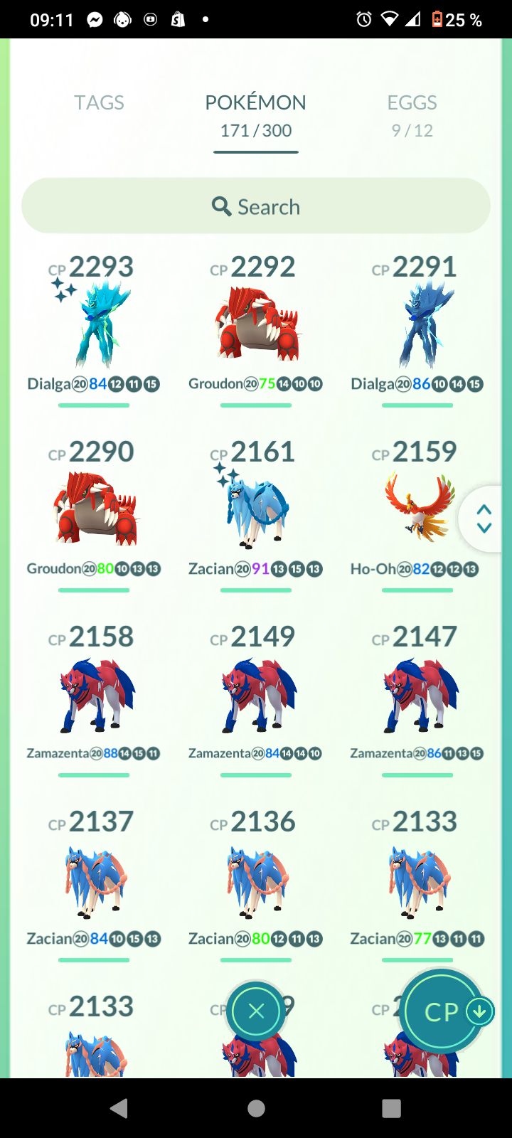 Account Lvl40- DIALGA✨ ROT,PALKIA SR, Zacian/Zamzenta SHINY ✨✨- Bag 350/300 Pokémons - & Legendary & more