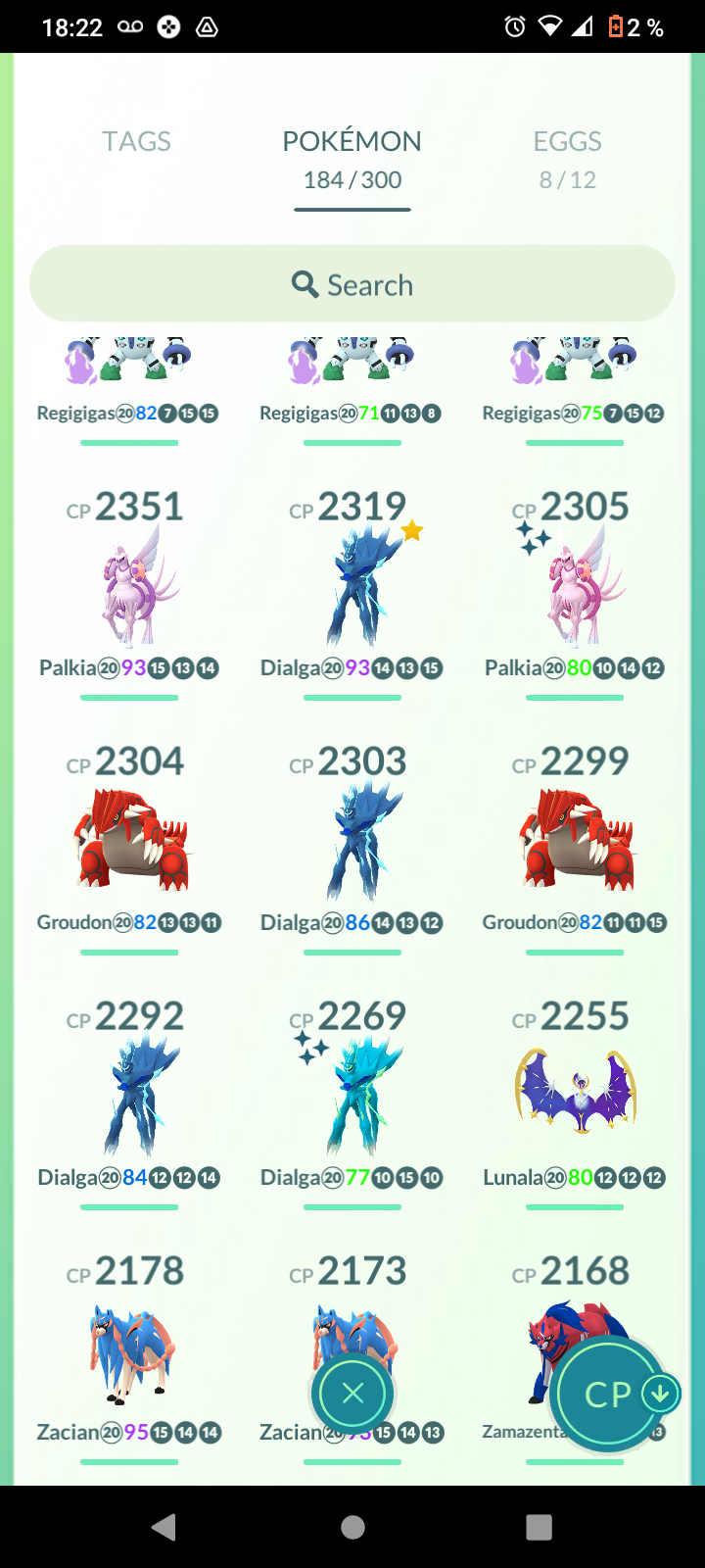 ACCOUNT LEVEL 32 - Eternatus + ZACIAN SWORD + Dialga ROT | 19 SHINY|49 LEGENDARY| 187 POKEMON|BAG 350