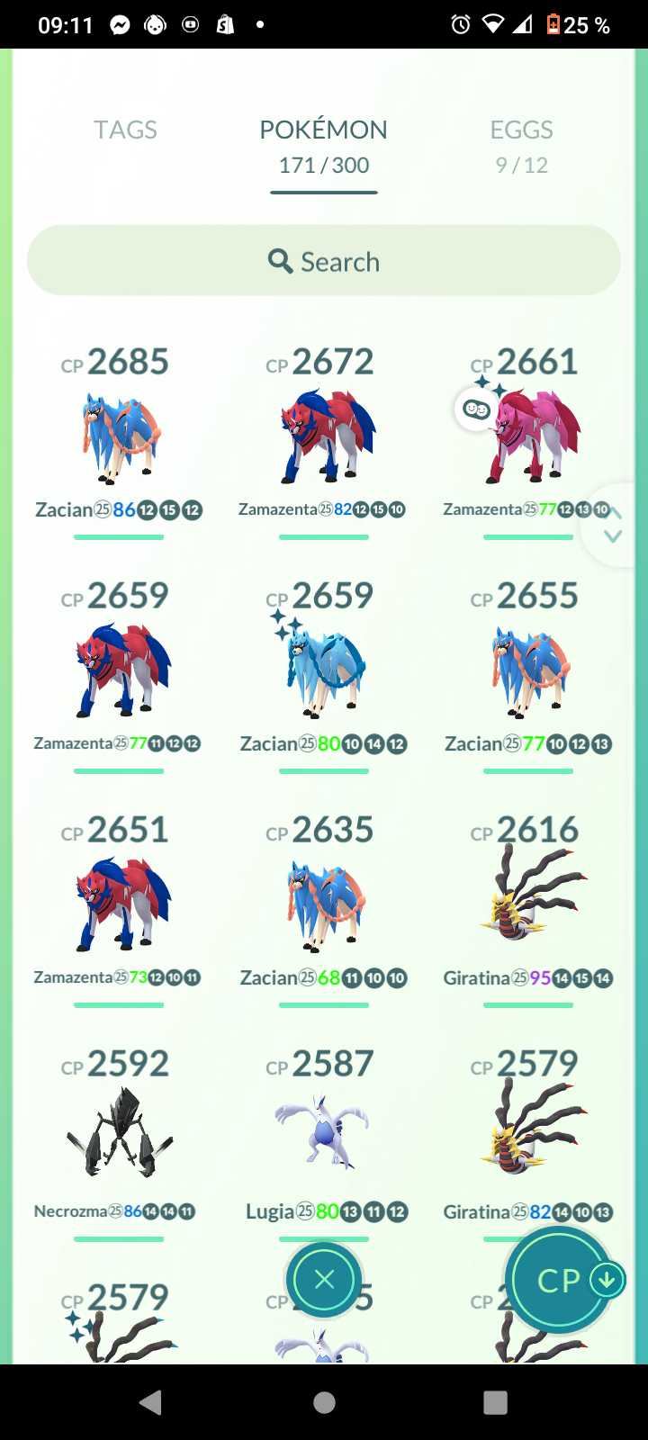 Account Lvl40- DIALGA✨ ROT,PALKIA SR, Zacian/Zamzenta SHINY ✨✨- Bag 350/300 Pokémons - & Legendary & more