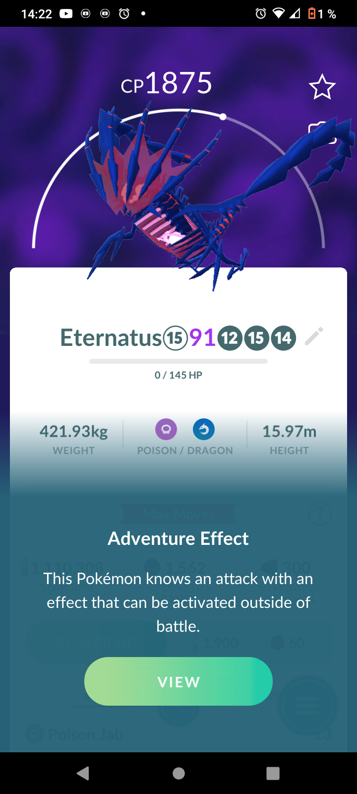 Account Level 32 - Eternatus | shiny Pikachu road trip London| DIALGA ROAR OF TIME/ PALKIA SPACIAL REND| 300 POKEMON| BAG 350| DMAX TOXITRICITY