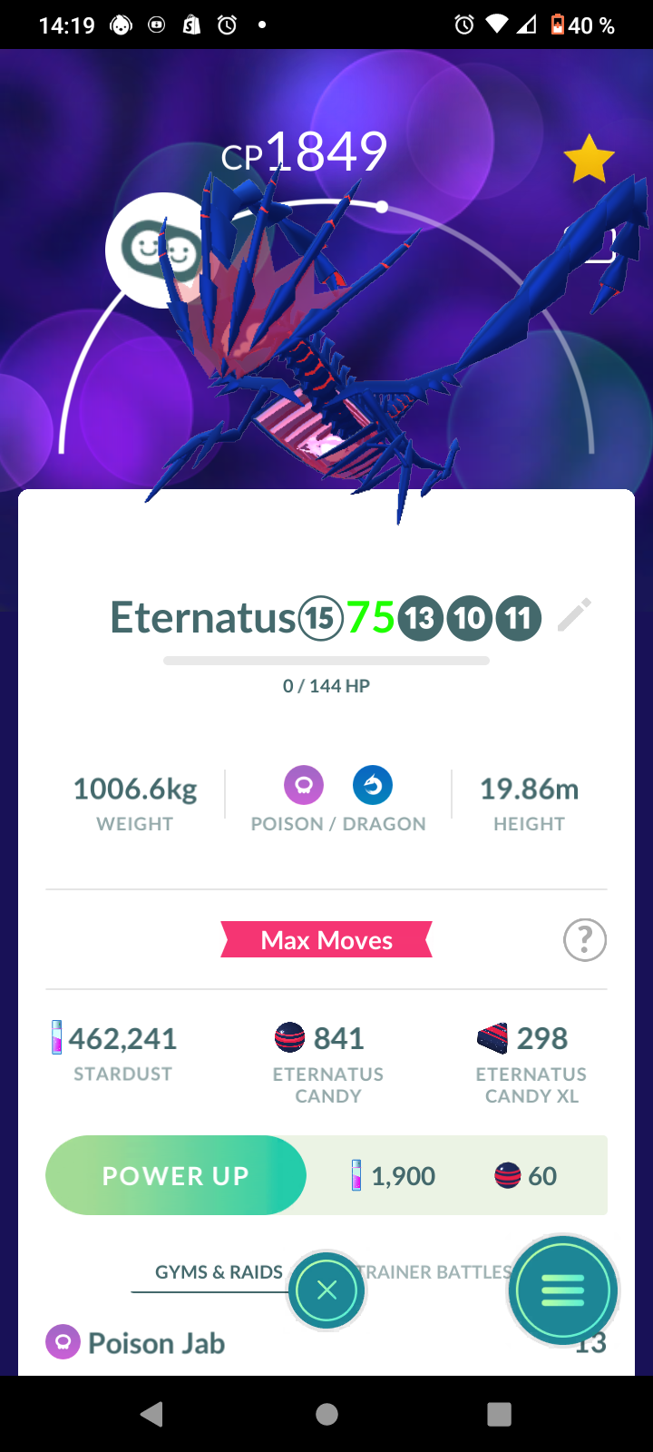 Account Lv42 - Eternatus + Gigamax + ROT( ROAR OF TIME)🔥🔥ITEM BAG 600 / 350 POKEMON