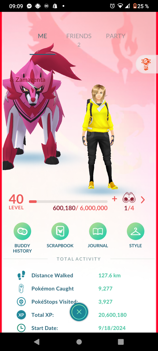 Account Lvl40- DIALGA✨ ROT,PALKIA SR, Zacian/Zamzenta SHINY ✨✨- Bag 350/300 Pokémons - & Legendary & more