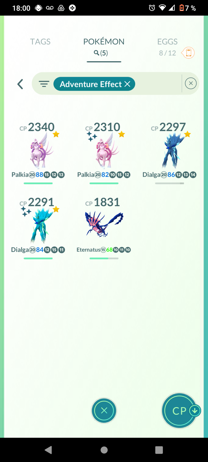 Account level 32- ETERNATUS + SHINY DIALGA ROT + SHINY PALKIA SR| 297 POKEMON | BAG 350| 42 Legendary| 1M STARDUST